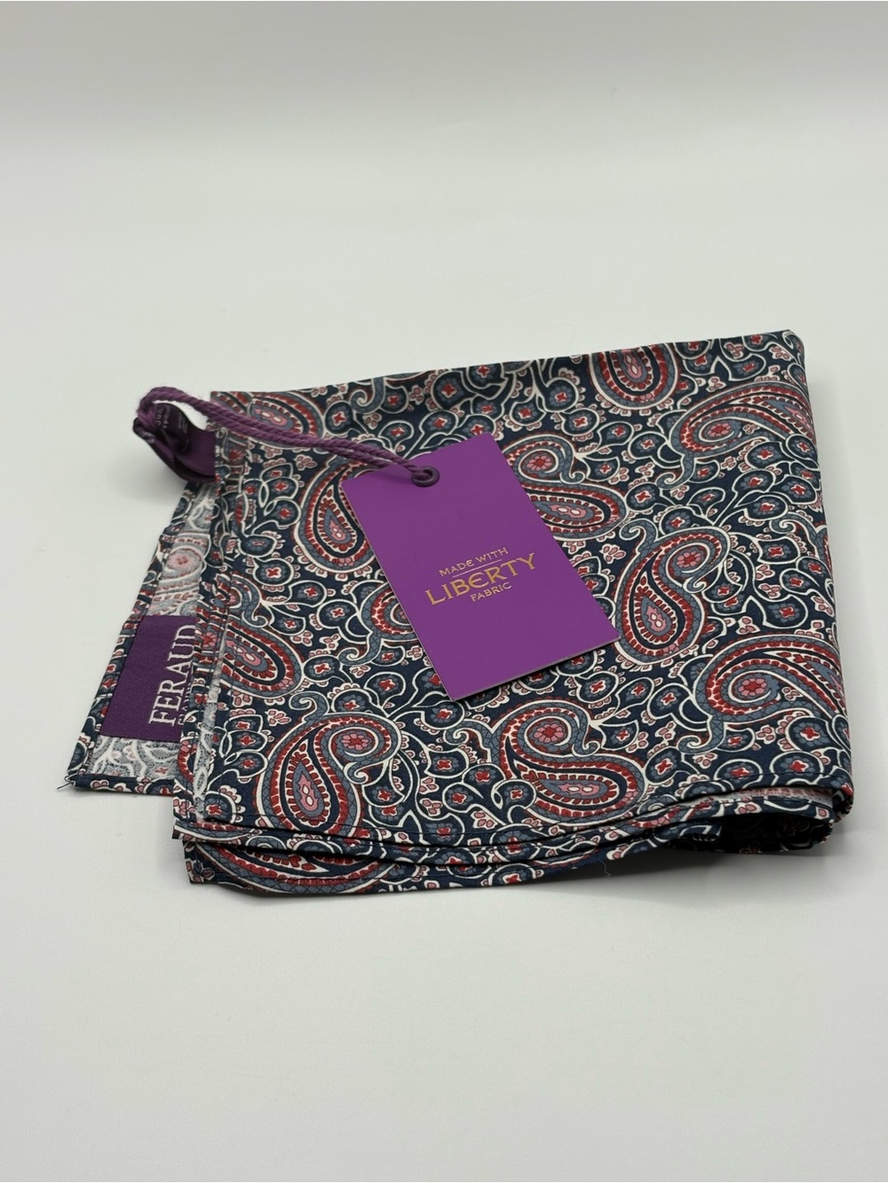 New Cotton Liberty fabric pocket square Paisley Blue Multicoloured Wedding Party